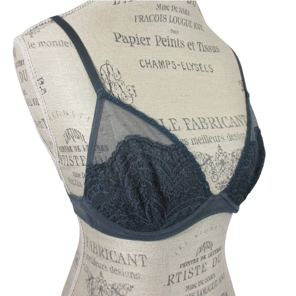 Intimately Free People Dark Gray Lace Unlined Bra 32D